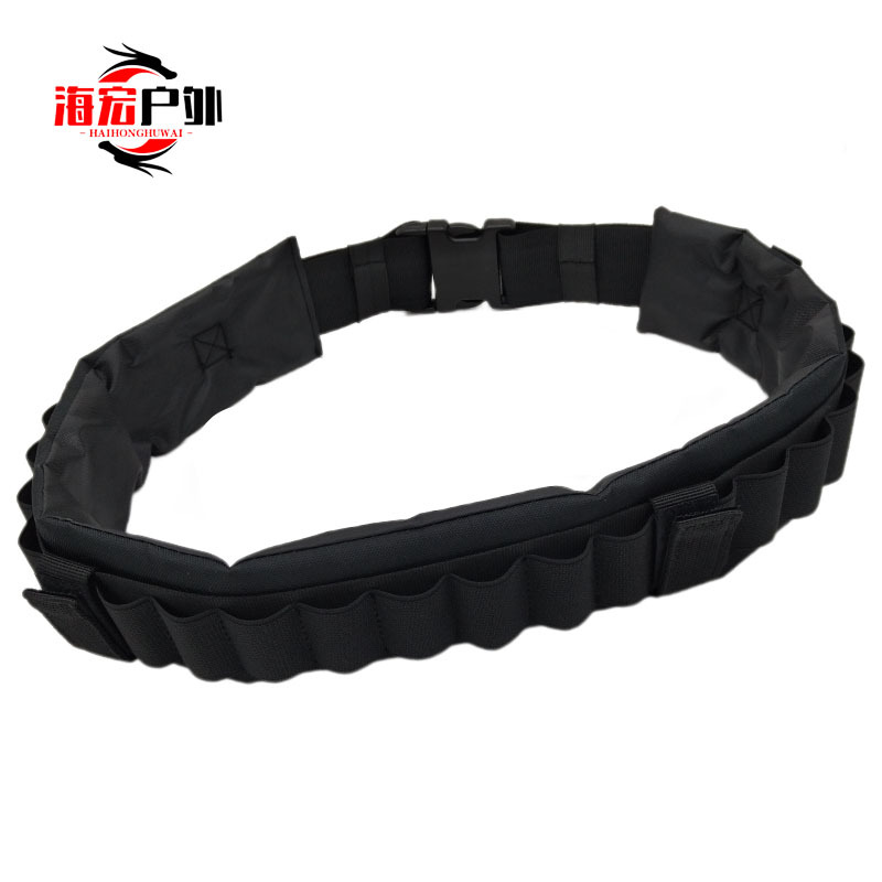 Outdoor Camouflage Tactical Bullet Belt with 28 Holes for Shotgun Shells, Cs Field Shooting Sports Belt Equipment