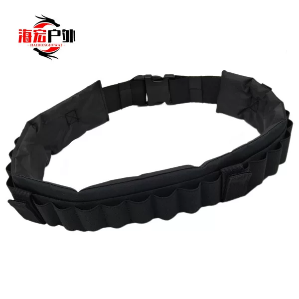 Outdoor Camouflage Tactical Bullet Belt with 28 Holes for Shotgun Shells, Cs Field Shooting Sports Belt Equipment