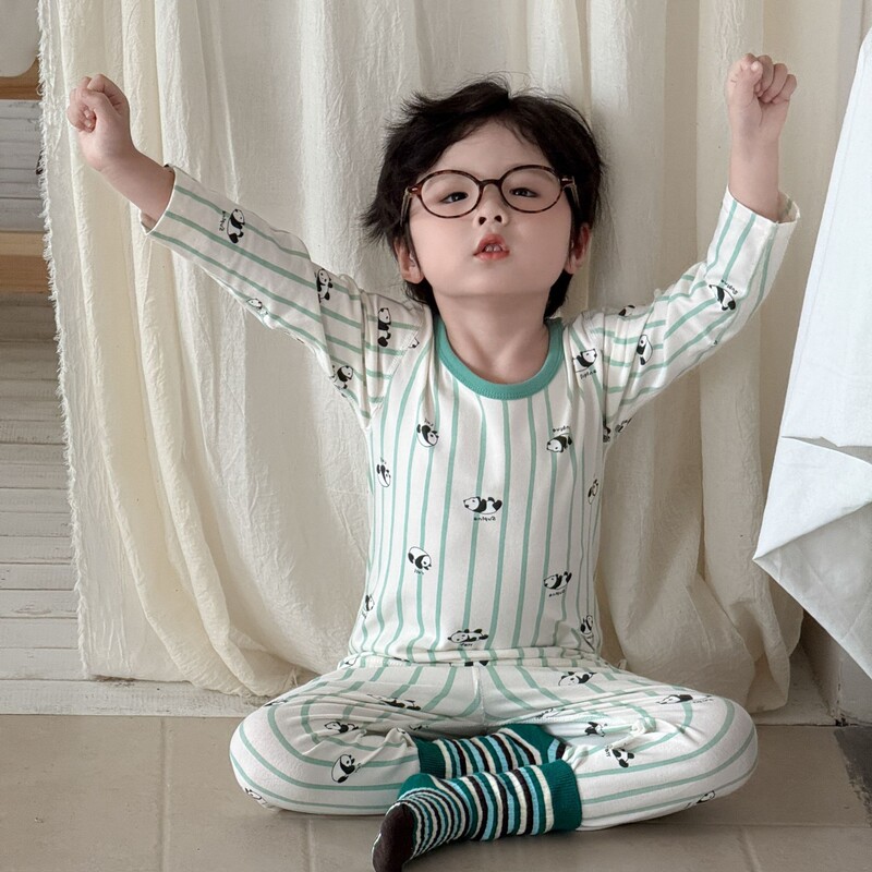 秋季a类儿童睡衣秋衣秋裤套装男童女童纯棉内衣套装莱卡棉家居服|undefined