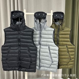 Cross-Border Export Cp Company Autumn and Winter Hooded Cotton Vest Workwear Trendy Brand Thickeneded Warm Cotton Jacket