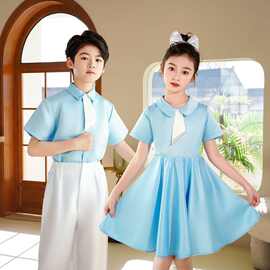 六一儿童团体合唱演出服中小学生合唱团表演服装班级爱国朗诵礼服