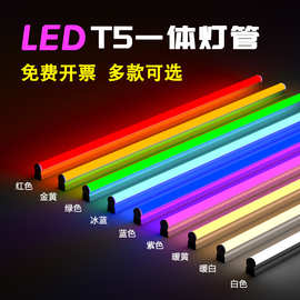 LED彩色灯管t5一体化红绿蓝紫黄光展柜氛围拍摄0.6灯棒1.2米通往