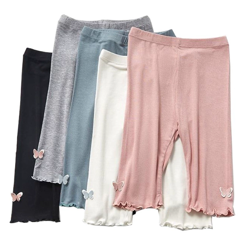 Шорты из модала с пятью точками для девочек, детские летние тонкие капри для девочек, крутые шорты из ледяного шелка