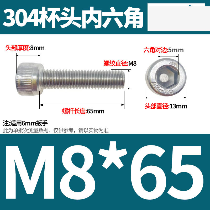 304ステンレス鋼六角穴付きネジカップヘッドDIN912円筒頭精密M1.4M1.6M2M2.5M3M4M5
