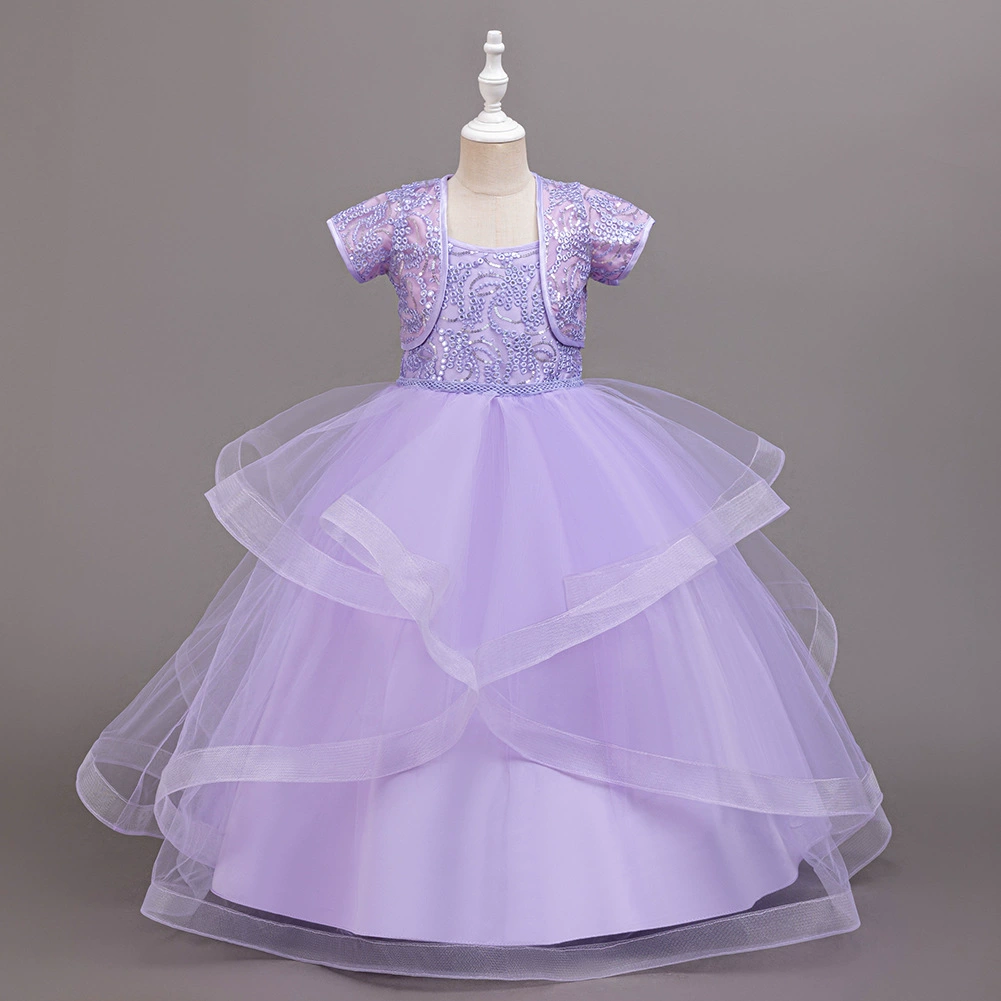 Children's evening dress, small princess costume, jacket, set, for teenagers, lifting effect