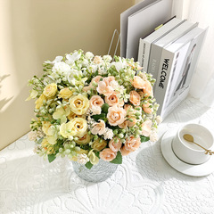 メーカー卸売り結婚祝いのシミュレーション花の家の花束ミニバラの花の結婚式の装飾花の花束