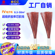 纯铜1芯多股软线RV线0.3/0.5/0.75㎡绝缘电子线无氧铜控制线导线