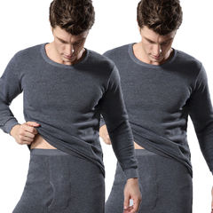 2025 メンズサーマル下着プラスベルベット肥厚冬のファッションスリム秋服秋パンツラウンドネックスーツメーカー代理店