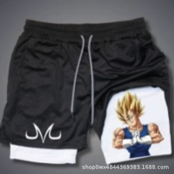 Мужские двухслойные брюки 3D цифровой ископаемый принт фитнес спортивные брюки аниме серии Amazon трансграничная торговля электронной коммерции