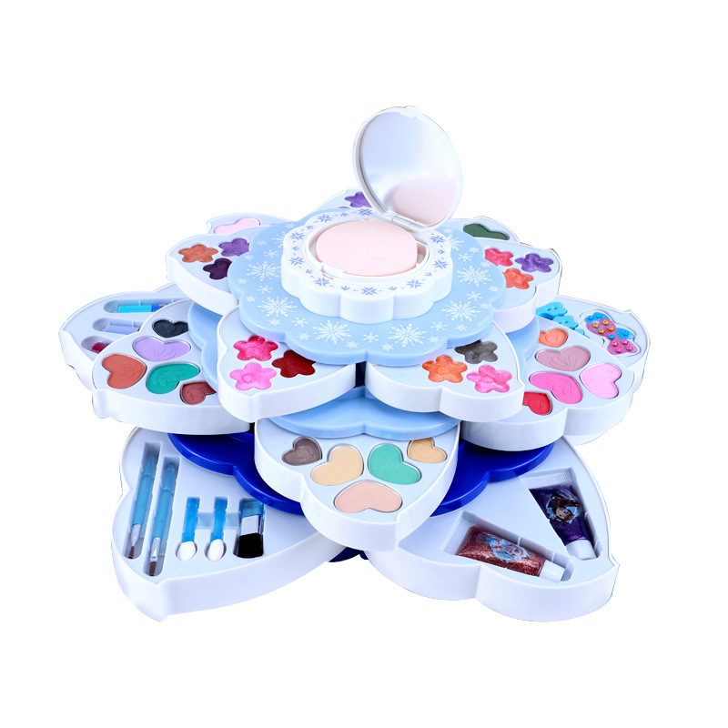 Disney Frozen two children's cosmetics makeup box girls flower stage show makeup over the house