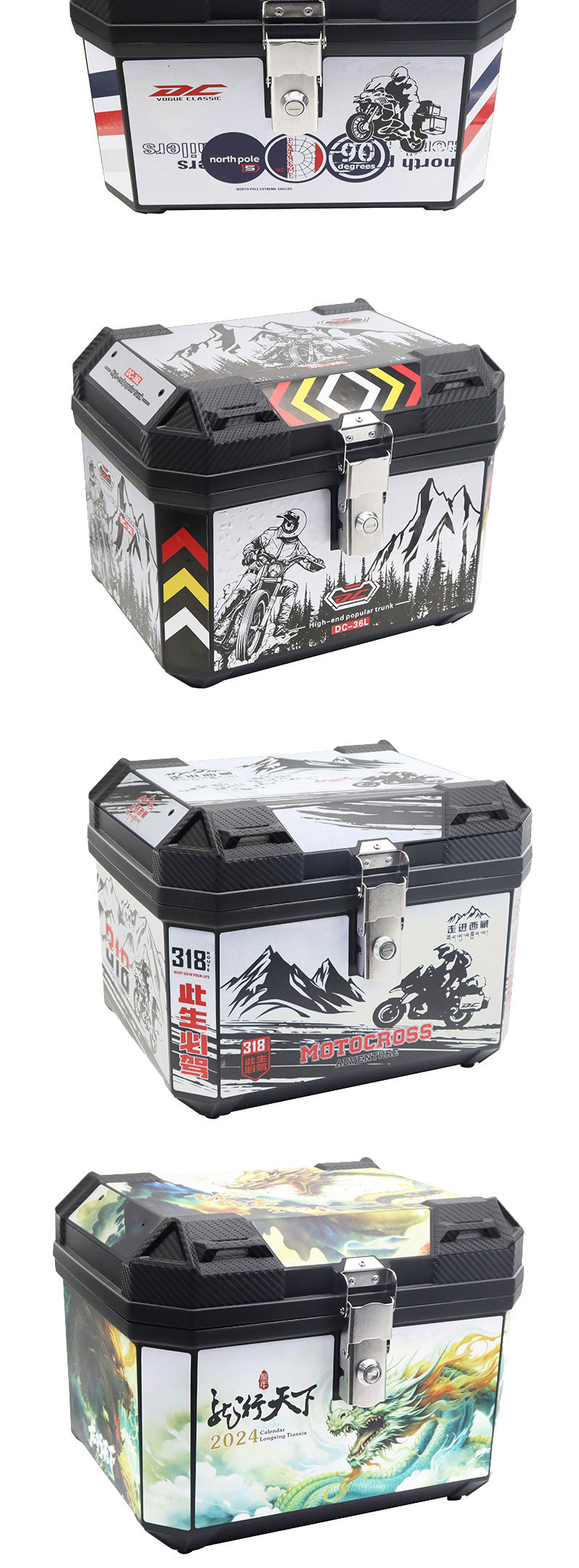Motorcycle Tail Box Large Capacity Trunk Scooter Electric Car Luggage Large Universal Non-aluminum Alloy Tail Box