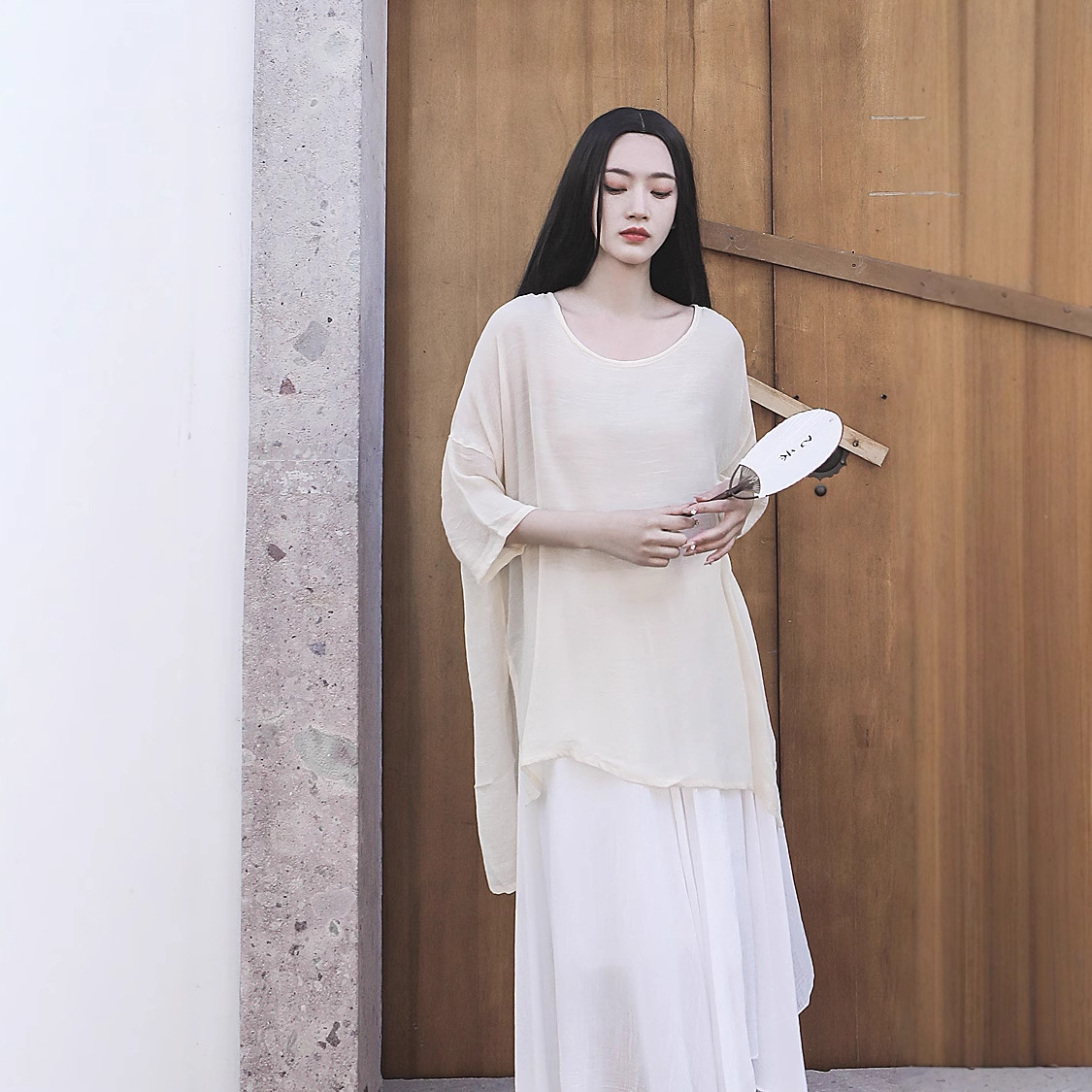 春夏禅意雪纺竹节圆领 防晒罩衫 衬衫3色韩版