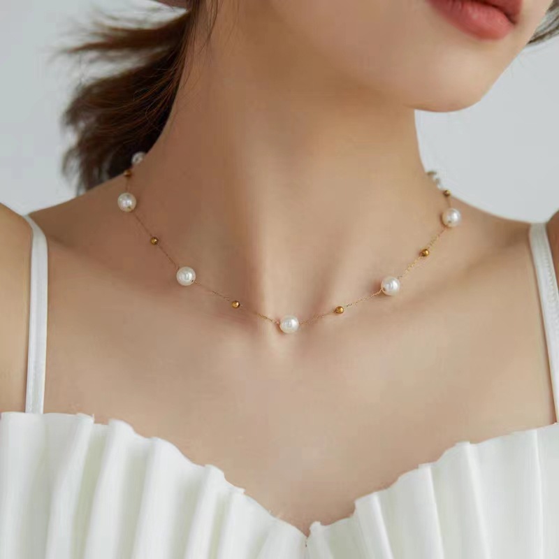 304 Stainless Steel Chain Material 18K Gold Plating Color 1 Piece Quantity PVD Coated Real Gold Plated 18K Gold Geometric 304 Stainless Steel Elegant Waterproof Non Tarnish 304 Stainless Steel Necklace