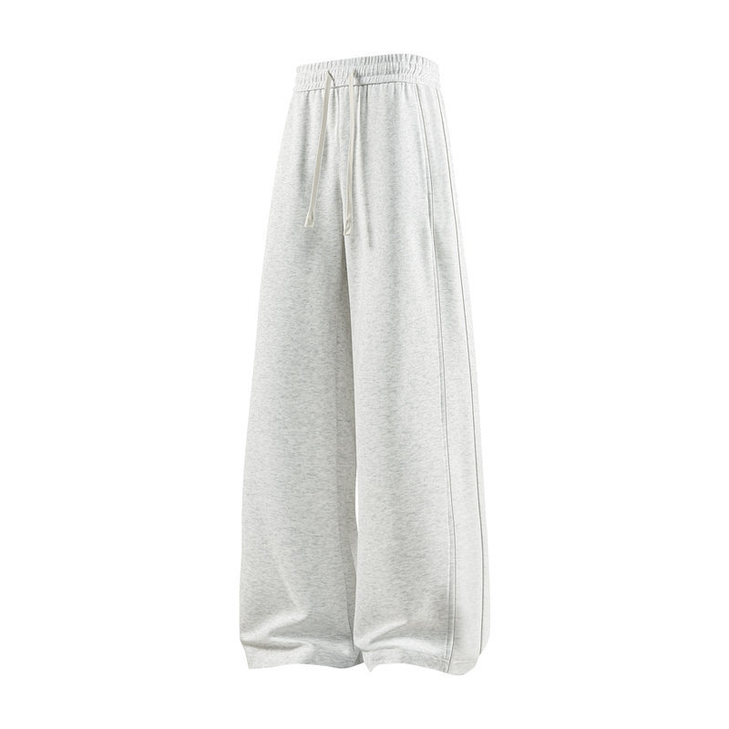 Men's Cotton Sports Casual Pants for Autumn and Winter, Thin Style with Patchwork, Loose Fit, Jogger Sweatpants, Long Pants, Knitted Casual Straight-Leg Pants