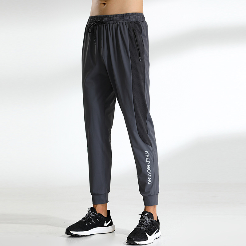 2022 nuevos pantalones de verano para hombres Pantalones deportivos de secado rápido para correr fitness pantalones de seda de hielo transpirables delgados pantalones casuales hombres