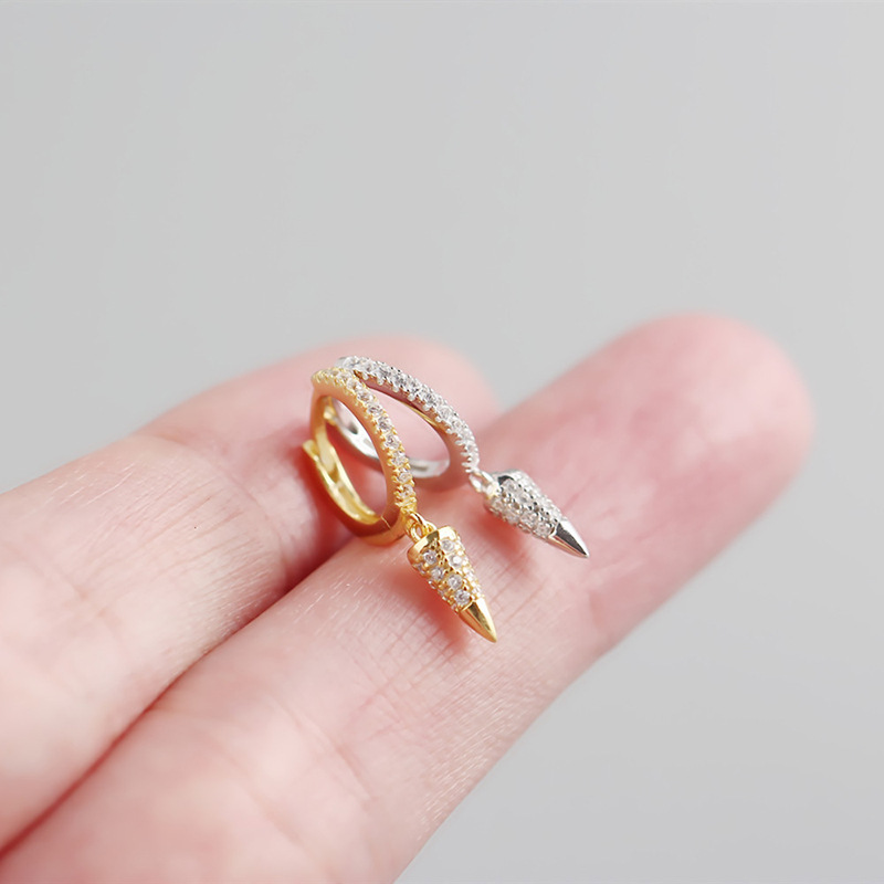 2021 new geometric conical diamond ear buckle personalized fashion temperament earringspicture10