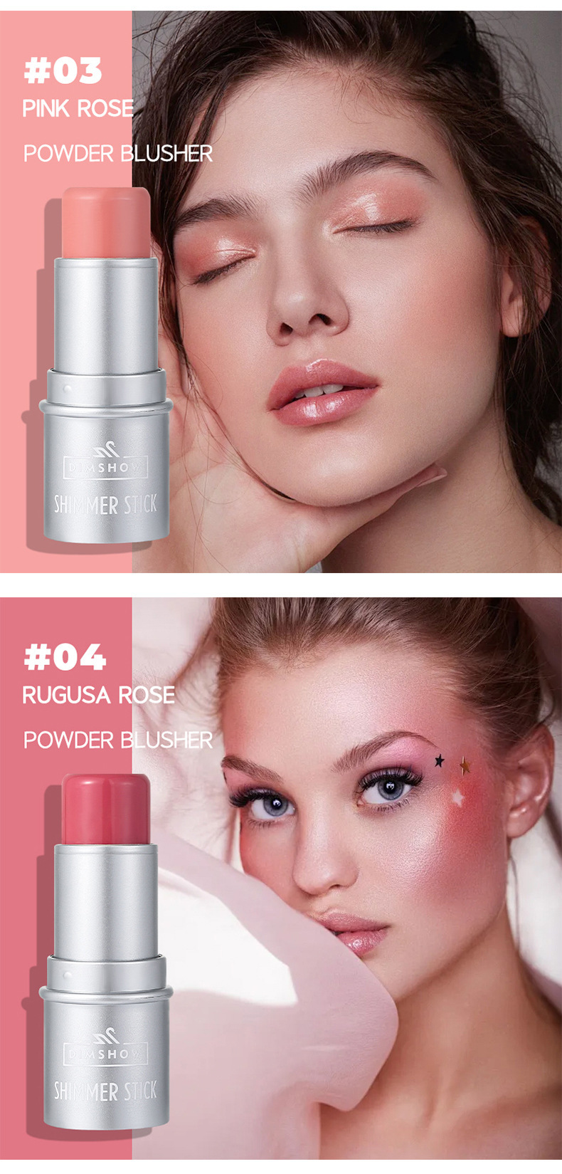 DIMSHOW 6-color High-gloss contouring Stick for brightening and contour modification, Shadow stick for under-eye Three-dimensional Blush and Rouge Stick undefined