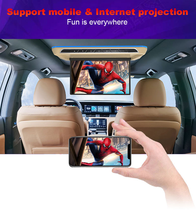 17.3inch Ceiling-mounted Android display 17.3inch Electric ceiling-mounted MP5 display car Android TV