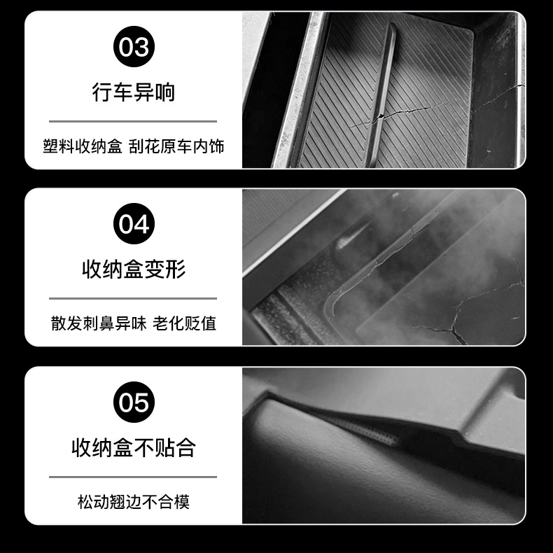Suitable for all Tesla Model Y/3/YL series center console glasses case, armrest box storage and organizing accessories