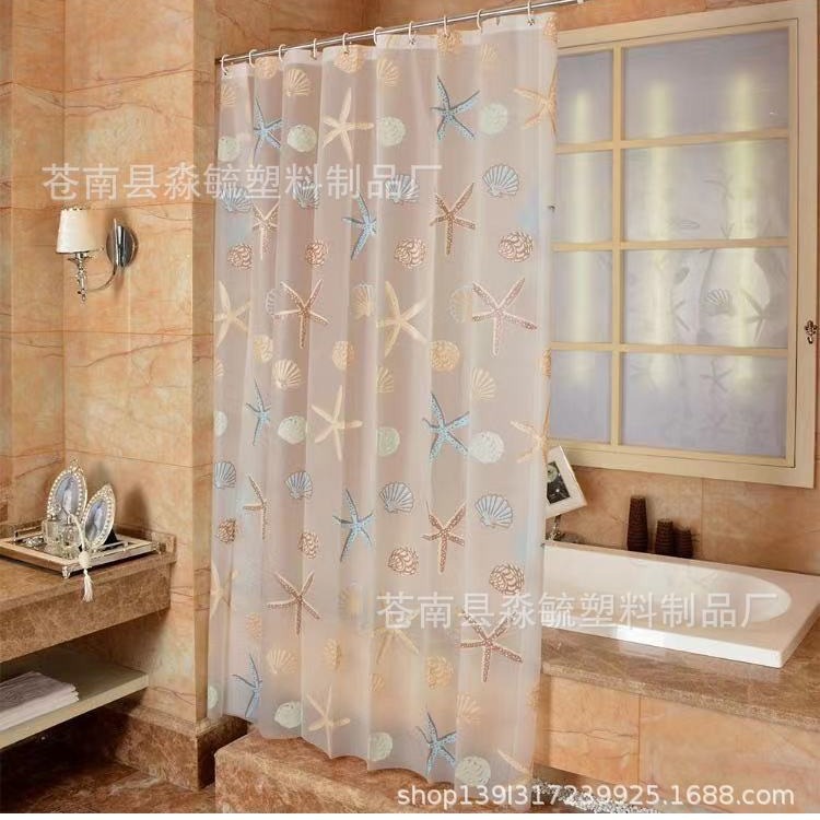 Miaoxiao Nordic style PEVA plastic shower curtain waterproof thickened bathroom partition curtain bathroom mildew-proof shower special offer