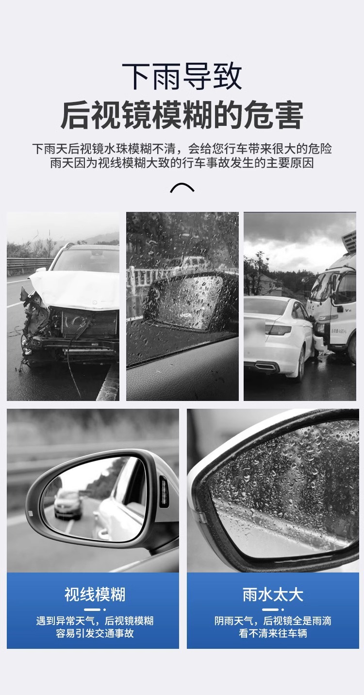 Car rearview mirror rain eyebrow small round mirror integrated mirror blind spot mirror reversing auxiliary mirror rain shield