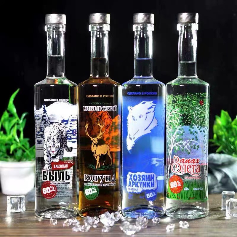 俄罗斯进口伏特加60度高度白酒烈酒500ml西伯利亚白桦北极配置酒