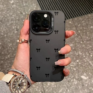 满屏蝴蝶结适用苹果17PROMAX手机壳iPhone16大孔14简约13软壳12黑