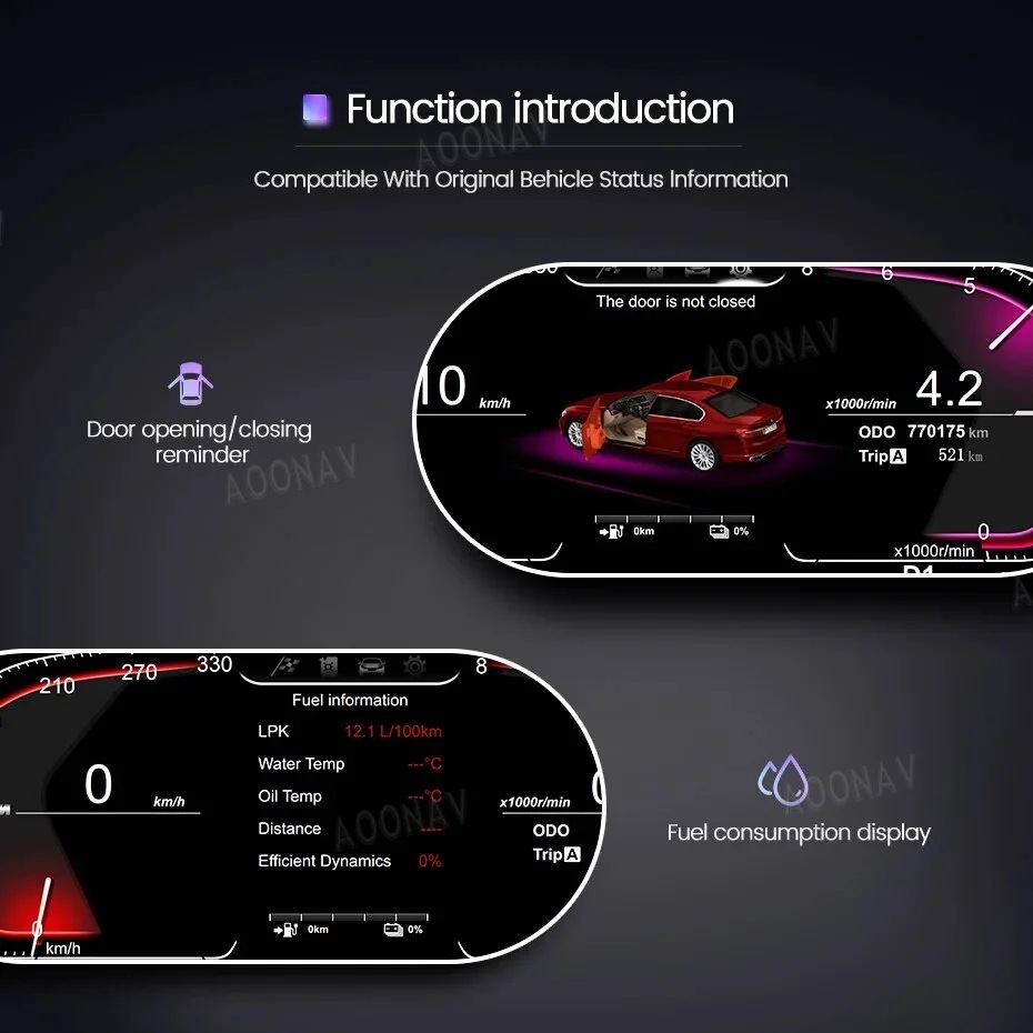 Suitable for Bmw 3 Series, 5 Series, 6 Series, 7 Series, X3, X4, X5, X6, F10, F11, F35 Modified Full Lcd Dashboard