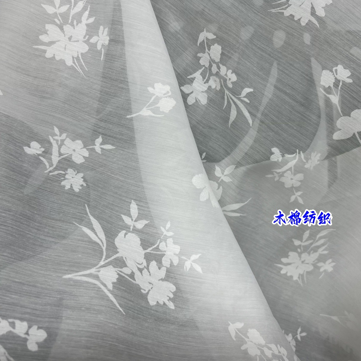 烧花面料平纹棉布烧花鲜花包装材料布女装连衣裙上衣夏季薄涤棉布
