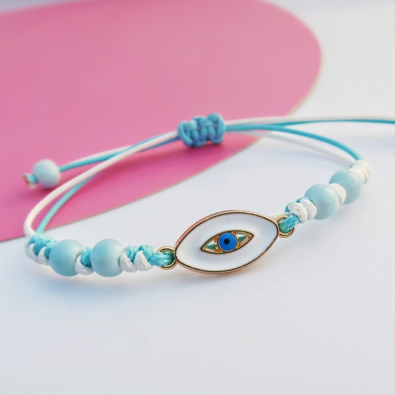 Casual Simple Style Devil's Eye Mixed Materials Enamel Braid Unisex Bracelets display picture 1