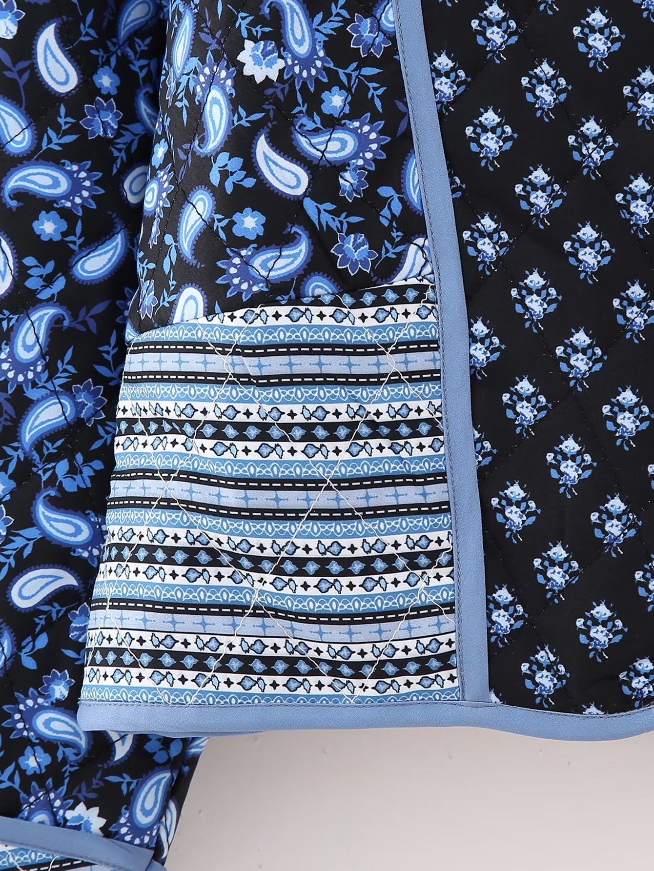 Women's Reversible Printed Jacket Lightweight Autumn Cotton Coat_voghion.com