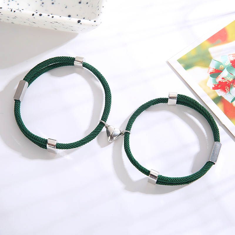 Nihaojewelry wholesale jewelry new stainless steel lettering alloy heart magnet bracelets