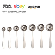 不锈钢烘焙量勺水滴柄奶粉匙多规格果粉勺厨房调味量勺咖啡计量勺