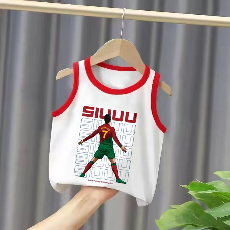 廠家直銷Football Star新品童裝中大童無袖背心夏季跨境一件代發