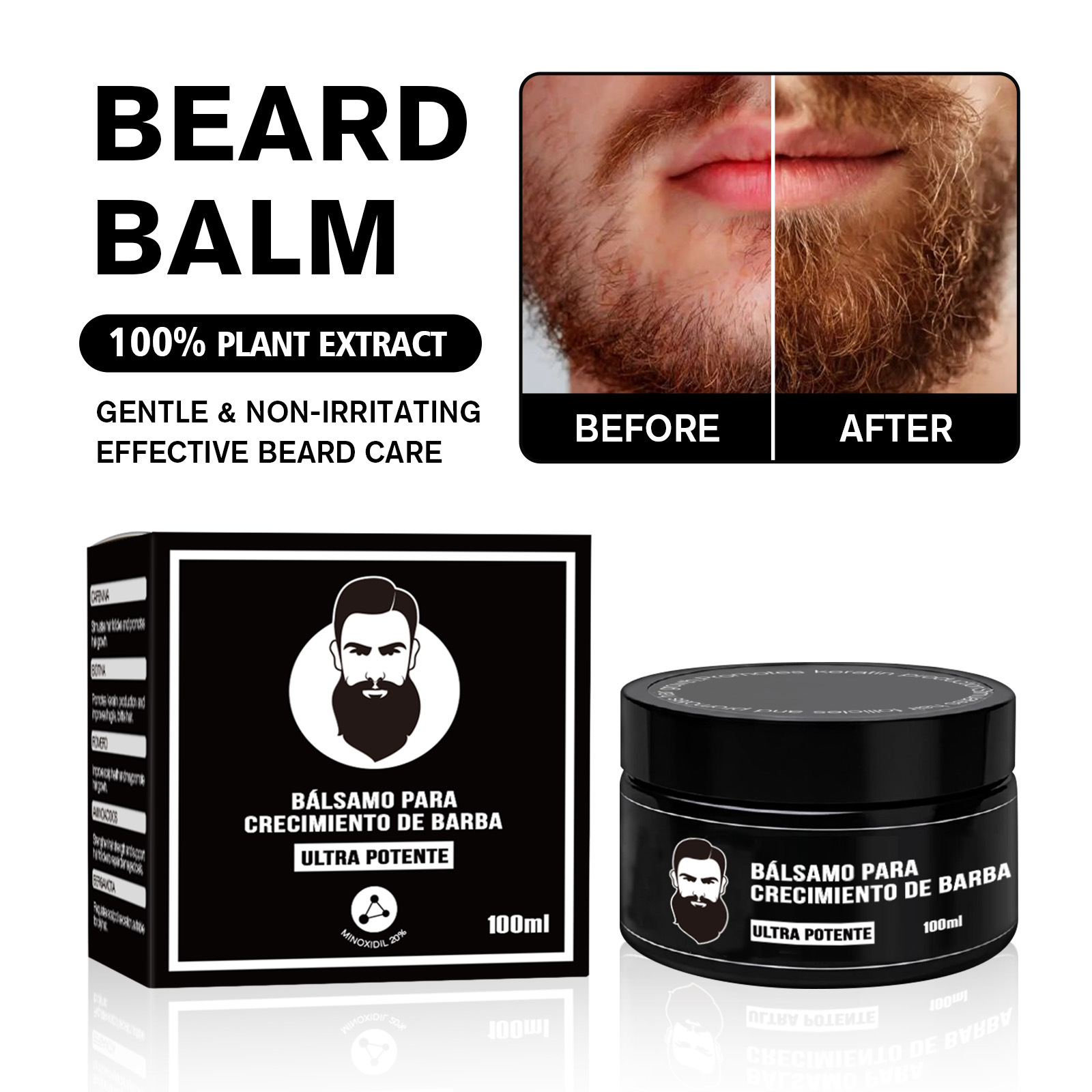 Beard Care Cream, Beard Wax, Beard Cream, Shaping, Moisturizing, Nourishing Care, Beard Wax, Special for Big Beards