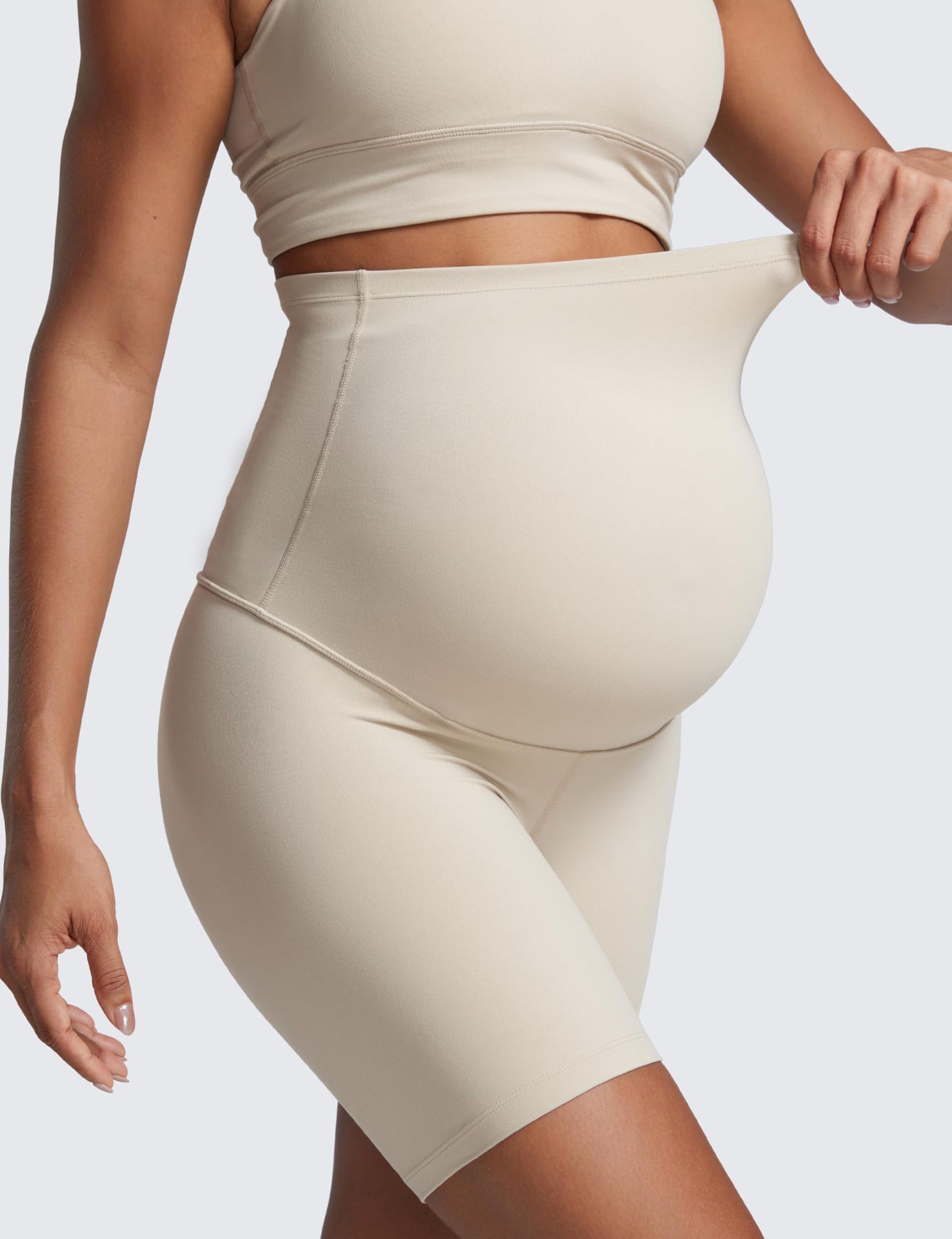 Maternity Capri Yoga Pants Belly-Support Seamless Nylon Maternity Capri Yoga Pants Belly-Support Seamless Nylon