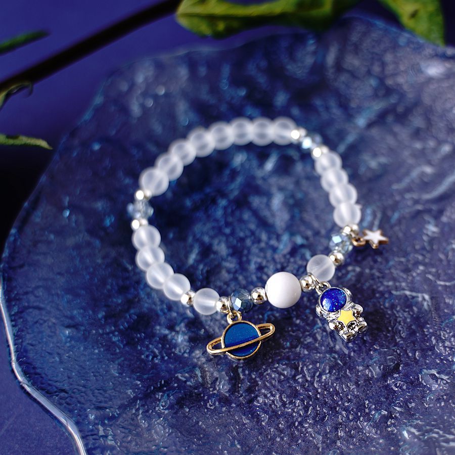 Beaded, Plating Design Fashion Style Fashion Astronaut Moon Alloy Beaded Plating Women's Bracelets 1 Piece