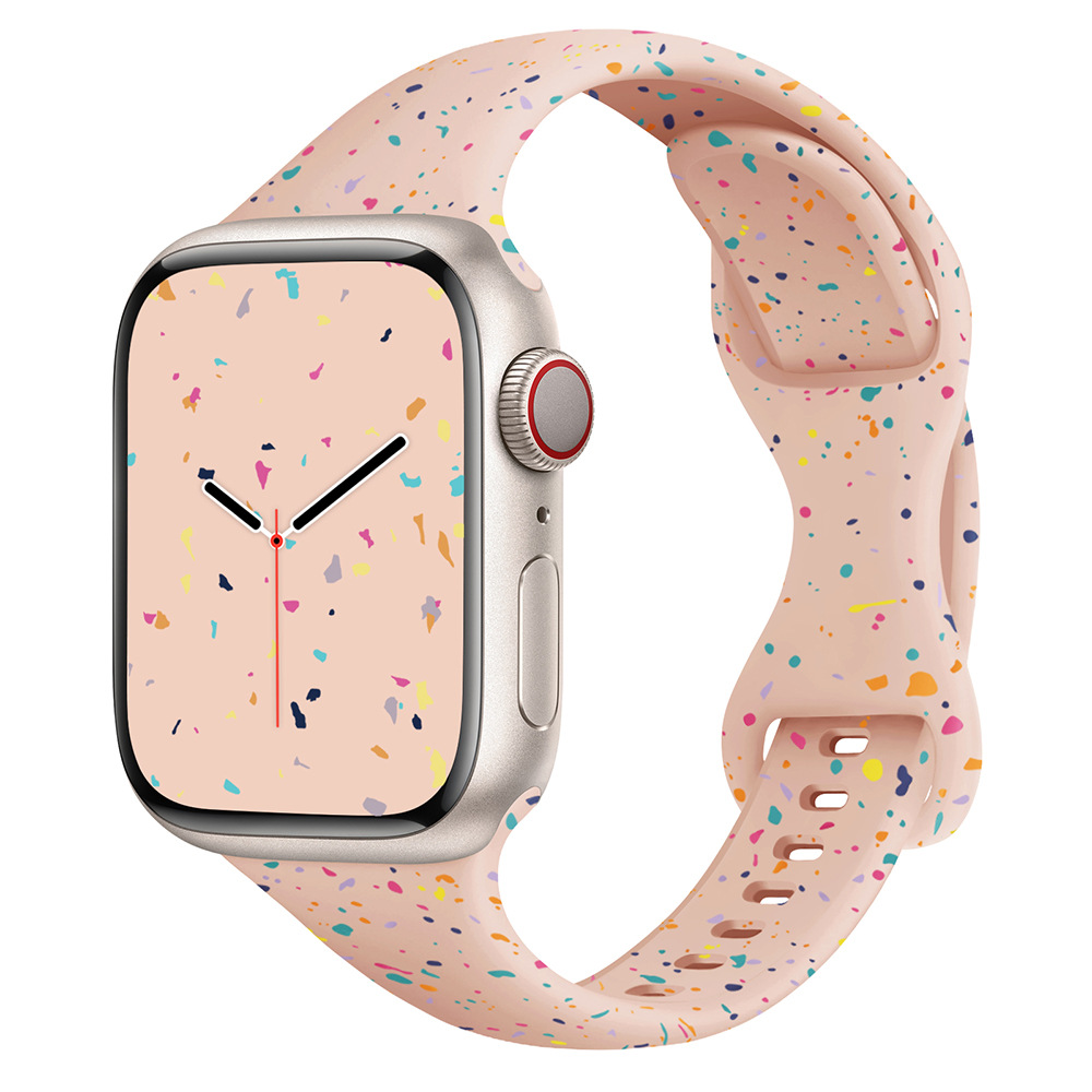 Aplicable a Apple Watch correa iwatch9 cintura pequeña mariposa botón de color chip nuevo tipo de mujer s8765 correa creativa