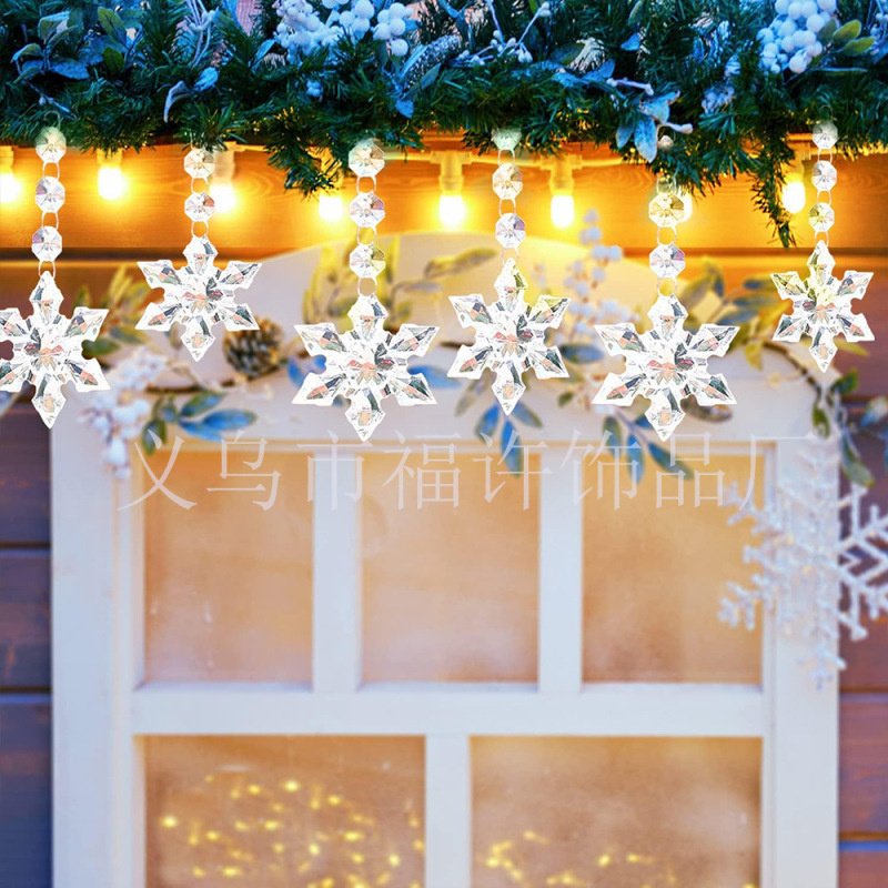 30個DIYクリスマスツリーデコレーション、透明アクリルクリスタルスノーフレーク、クリスマスハンギングオーナメント、アイスコーン、ウォータードロップペンダント|undefined