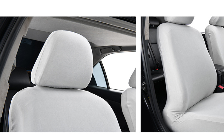 Front row universal seat covers for driver and passenger seats, made of DeRong elastic fabric, dustproof seat cushion and headrest separate covers