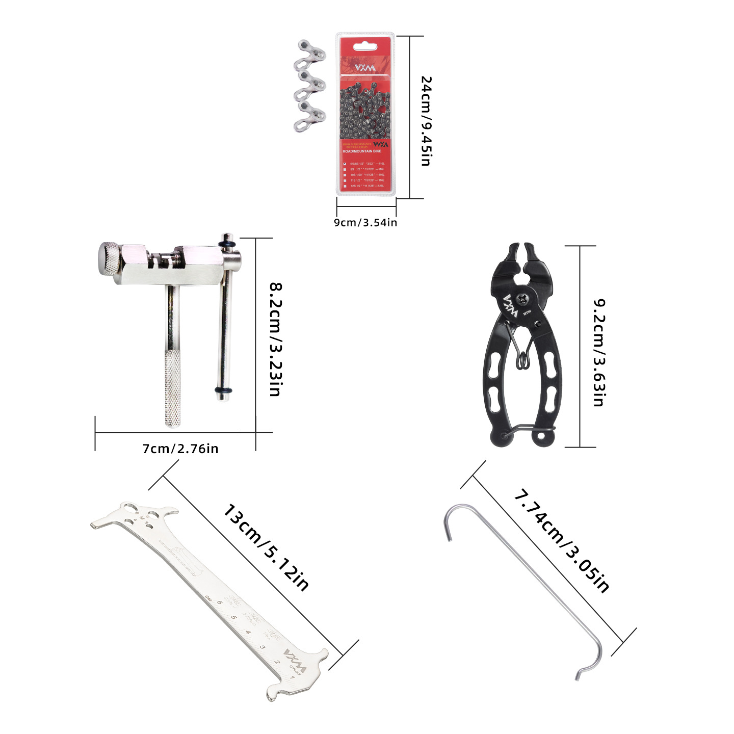 VXM cadena de bicicleta desmontaje hebilla mágica alicates Cadena de bicicleta de montaña Regla de medición cortador de cadena herramienta de desmontaje