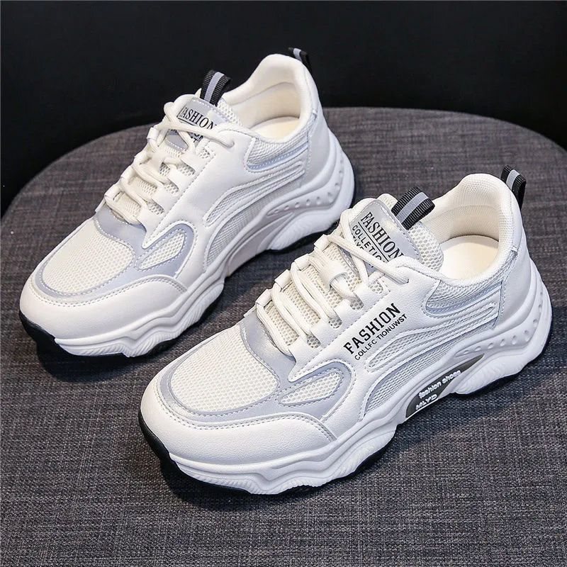 Women's New Spring and Autumn Fashionable and Versatile Sports Casual Shoes for Students, Comfortable, Breathable, Lace-Up, Non-Slip Running Shoes