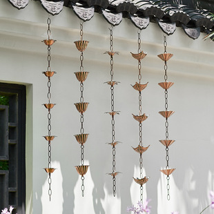 Courtyard Rain Chain Drainage Chain Eaves Drip Chain Gutter Water Catchment Rain Gutter Water Diversion Chain Japanese-Style Drainage Rain Bell Temple