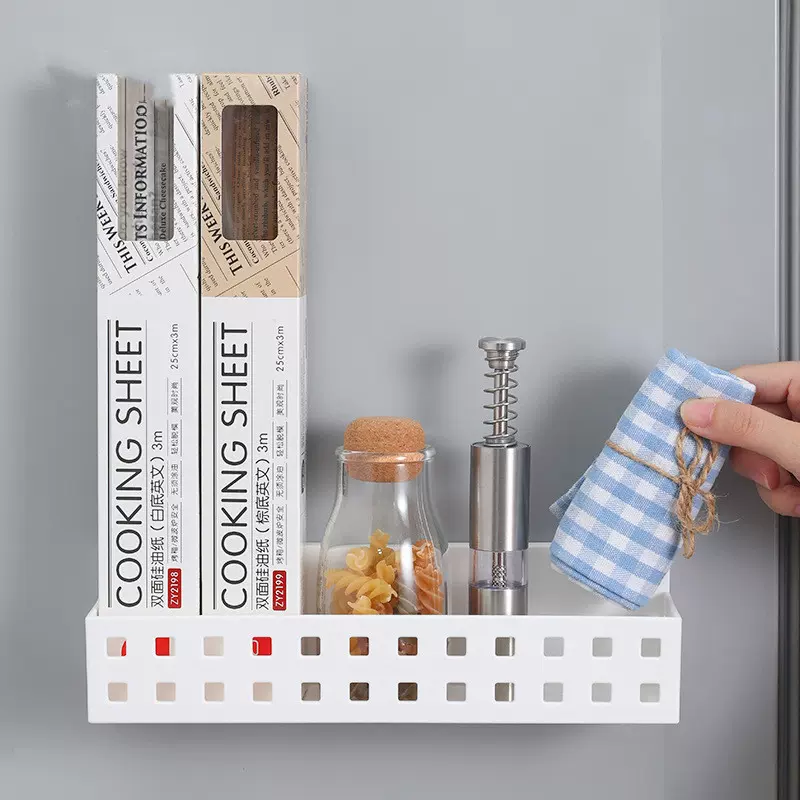 工厂直供6359磁吸收纳架壁挂式微波炉磁吸置物架整理篮调料整理盒