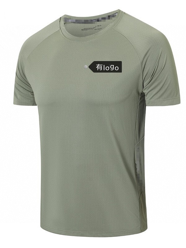 半袖メンズ新しい速乾性 Tシャツメンズ夏の新しいアイスシルク通気性トップランニングフィットネスルーズスポーツ服|undefined