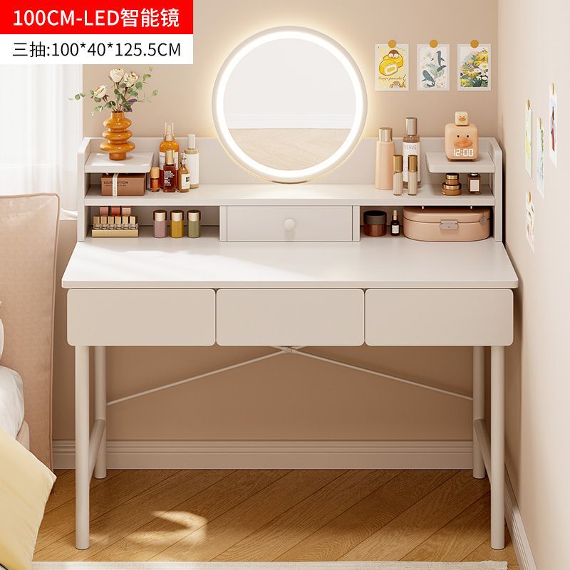 Mesa de maquillaje simple moderna al lado de la cama simple mesa de tocador dormitorio pequeño tipo de casa mesa de maquillaje mesa de estilo de red inins image 14