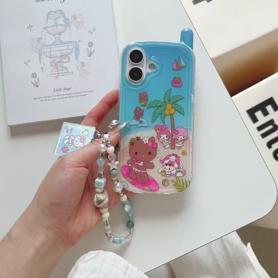 Monopatín de playa junto al mar de verano KT para iPhone16 Apple 15ProMax funda para teléfono móvil 14/13 Big Brother