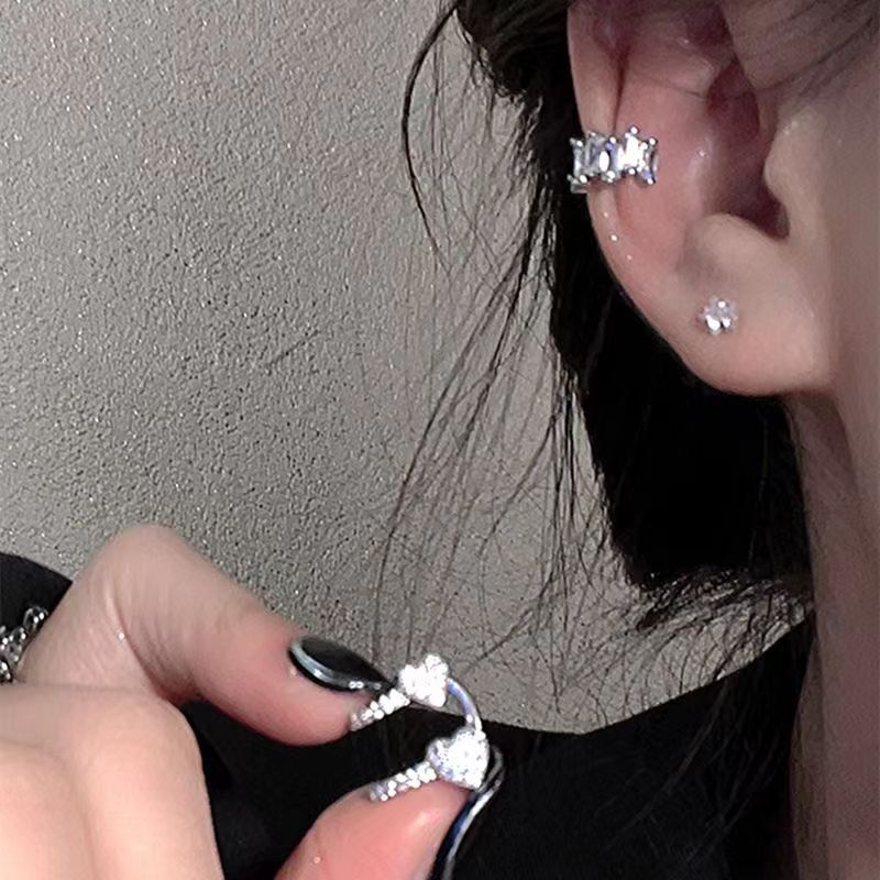 1 Pièce Dame Forme De Cœur Placage Incruster Alliage Strass Clips D'oreille display picture 4