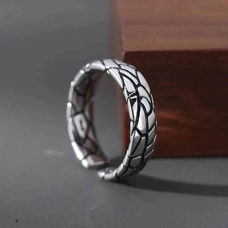Men's retro ring hip-hop style, silver 925 sample