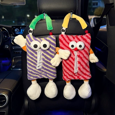 tissue box hanging cartoon monster: Car tissue box/set